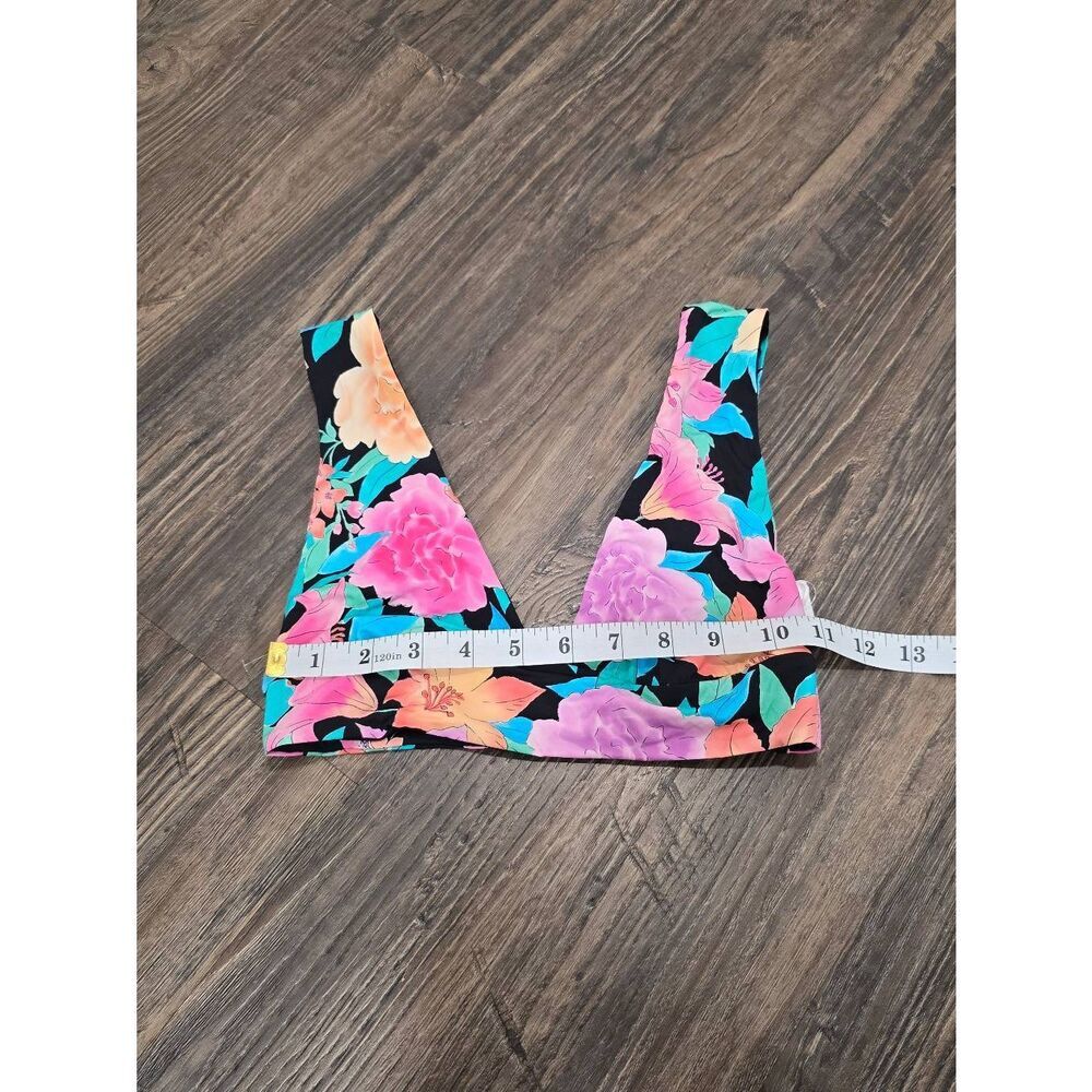 Billabong Floral Tropical V-Neck Swim Bikini Top Size Small NWOT - Picture 7 of 8